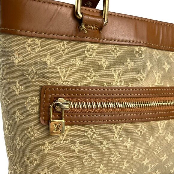 LOUIS VUITTON Monogram LV Mini Lucille PM Bag Beige Camel Brown 2004 Authentic - Picture 8 of 17